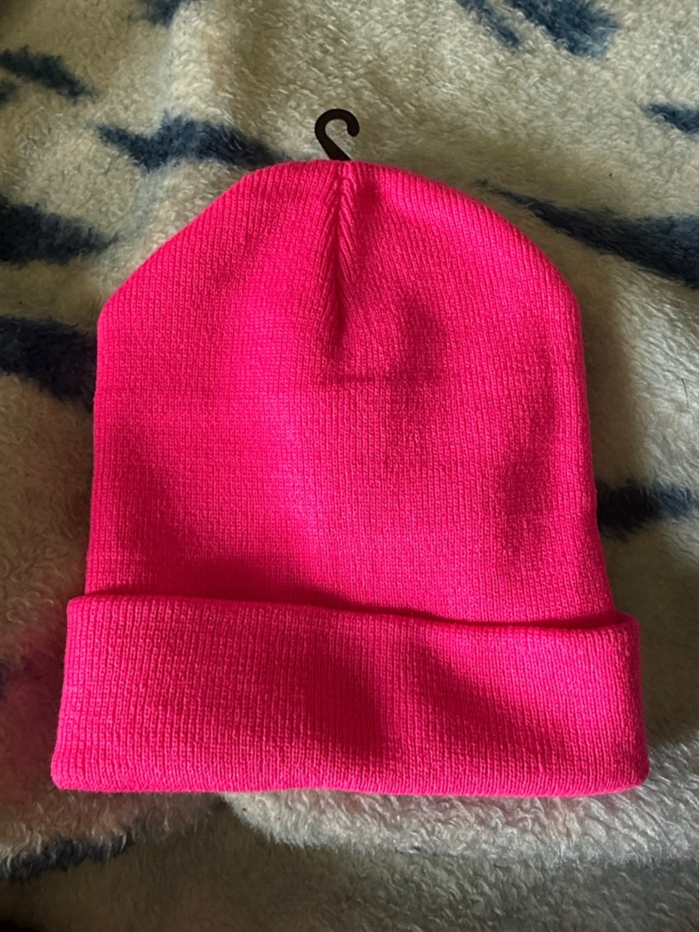Bright Neon Pink Knit Beanie